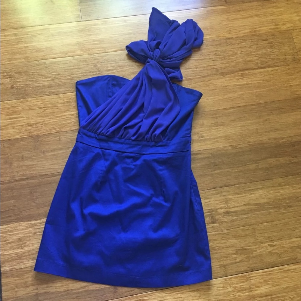 NWT High Fashion dress with sheer shoulder bow
